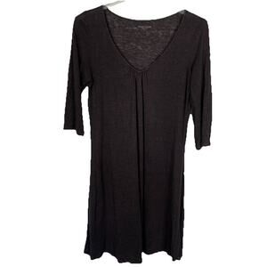 Eileen Fisher Linen Shift Dress Size M Brown Organic Lightweight Minimalist Boho